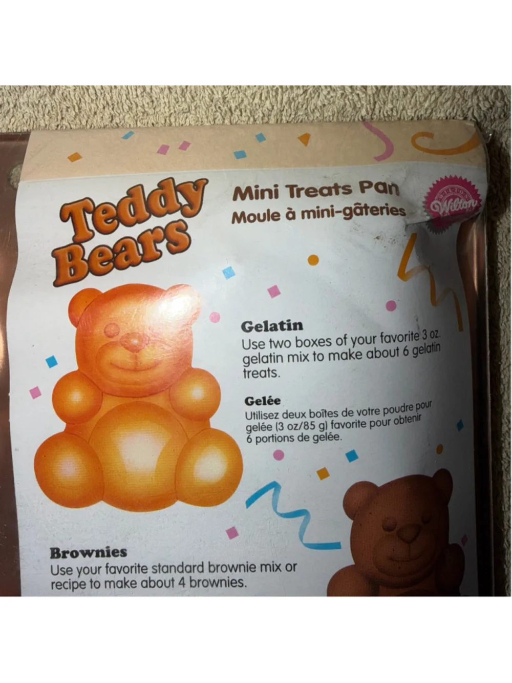 Vintage NIP 2004 Wilton Industries Teddy Bears Mini Treat Metal Baking Mold Pan